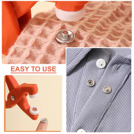 Metal Snap Button Set with Hand Pressure Plier Button Press Tool